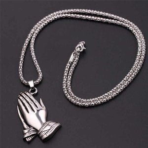 Praying Hands Pendant Necklace